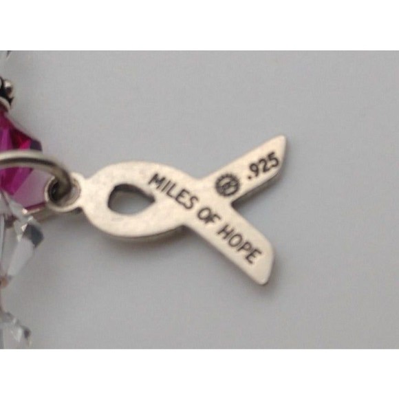 Swarovski 925 Silver Breast Cancer Bracelet - Picture 3 of 8